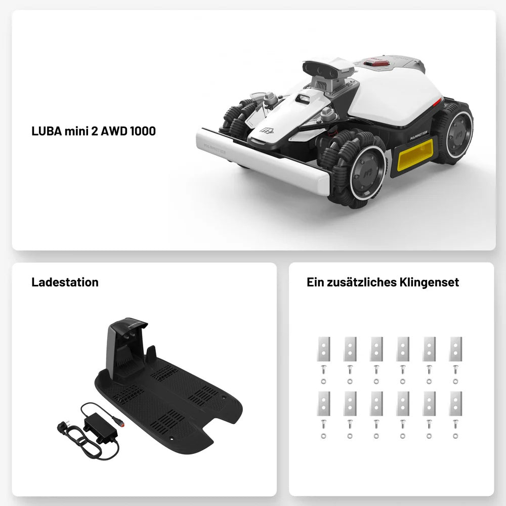 Mammotion LUBA Mini 2 AWD 1000 Mähroboter – 1.000 m², Allrad, LiDAR, kompakt